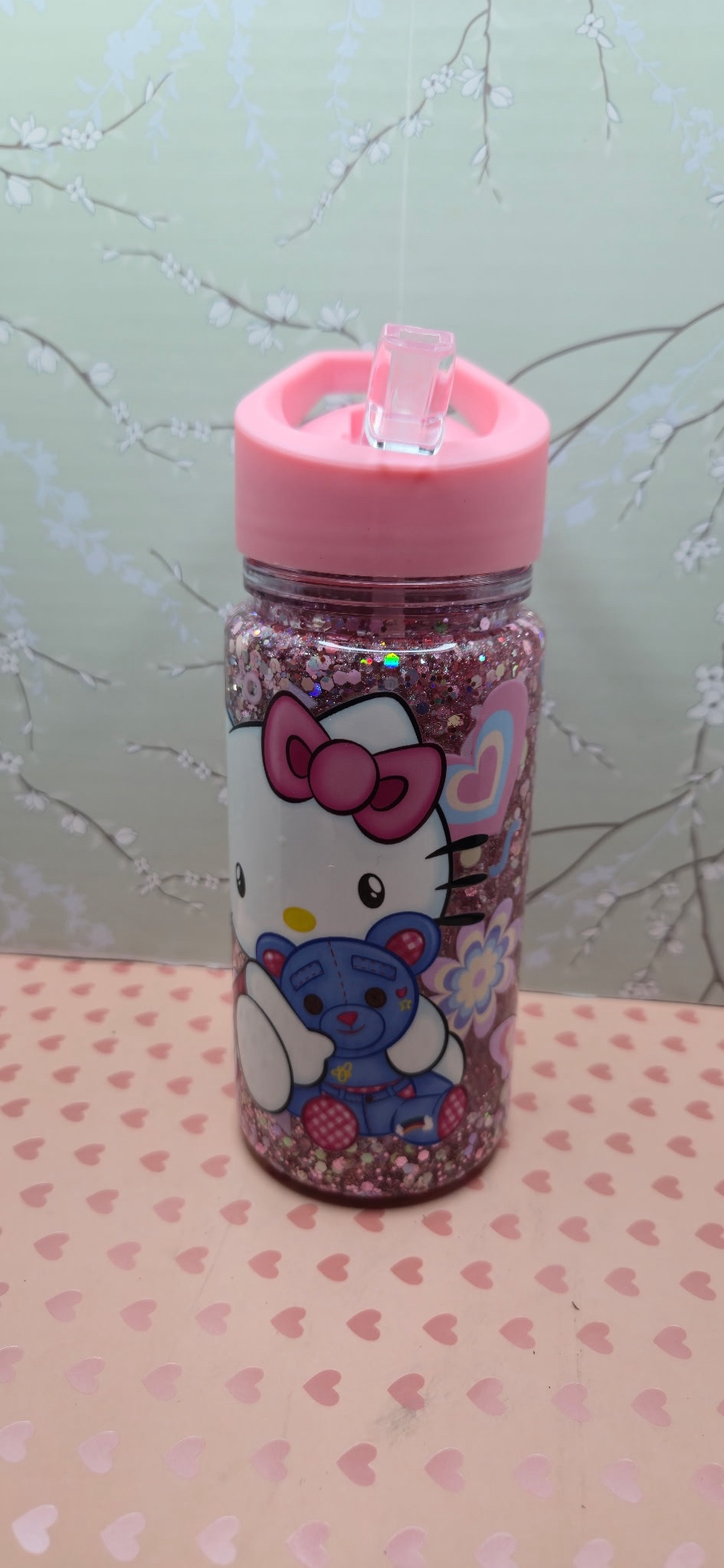 Pink Hearts Snow Globe Sip Cup